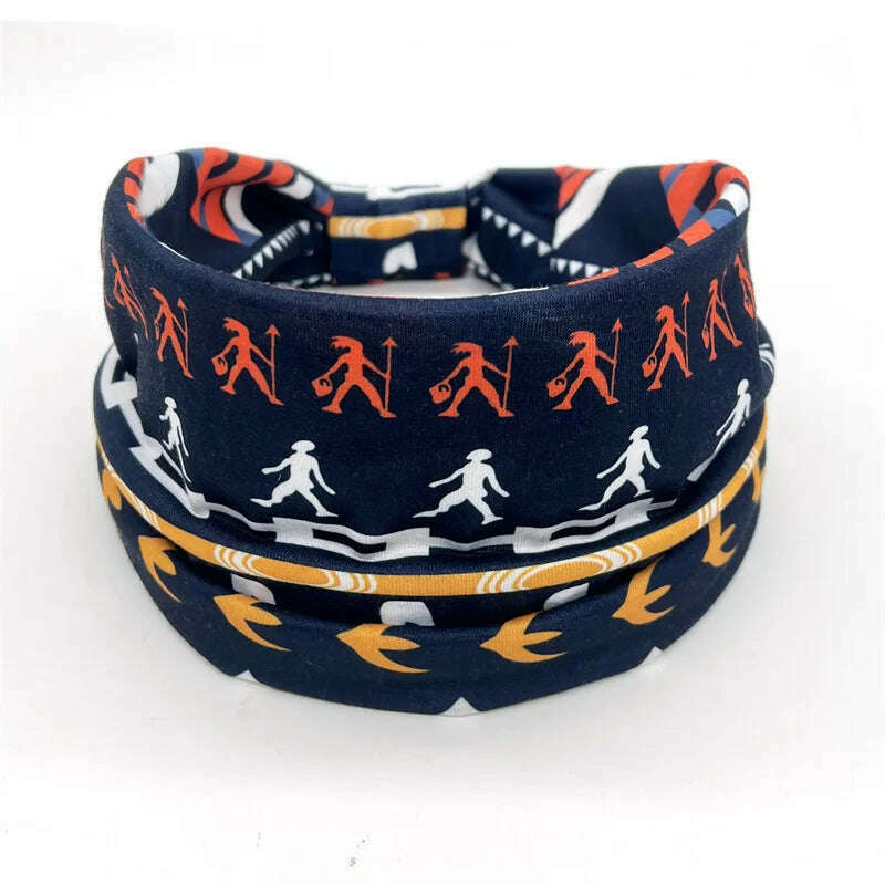 New African Pattern Print Wide Headband for Women Twist Style Hair Bandanas Head Wrap Elastic Headwear Turban Girls Accessories