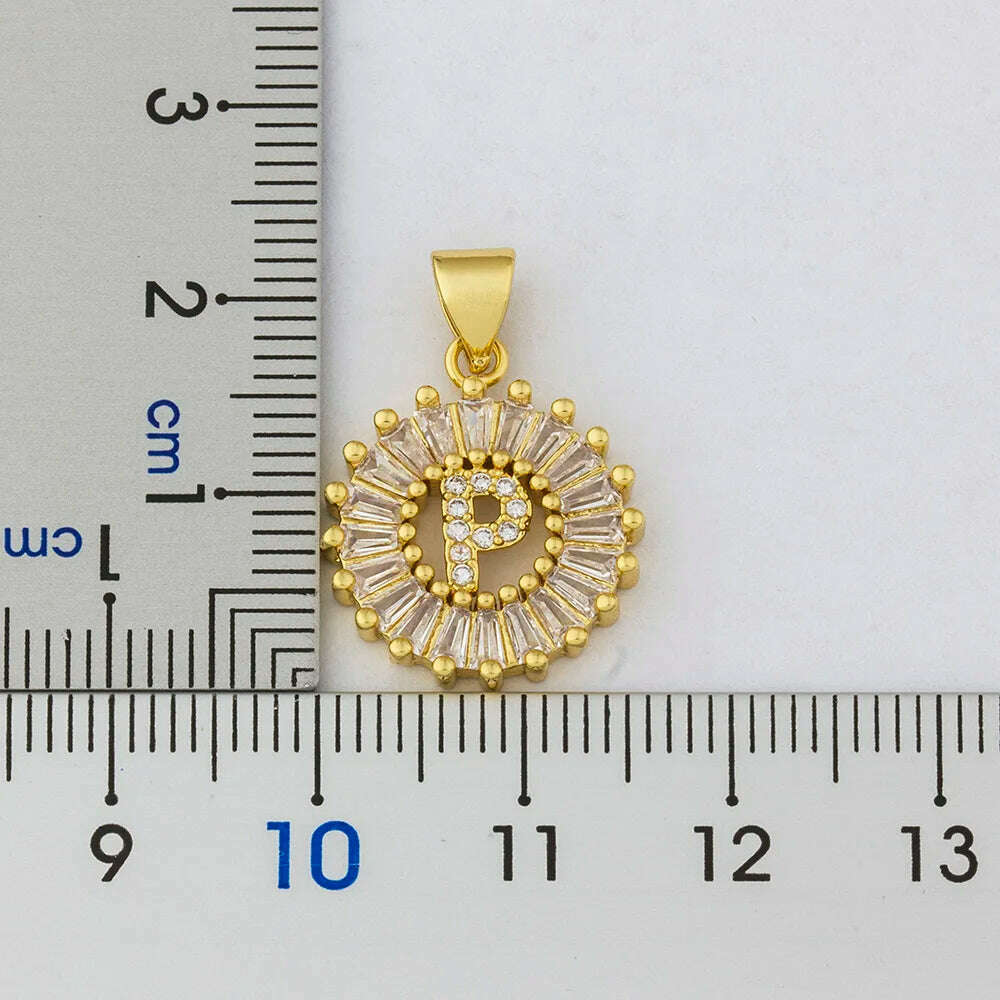 Nidin Hot Sale Women Girls Initial Letter Necklace 26 Letters Charm Family Name Pendant Top Quality Copper Zircon Jewelry Gift