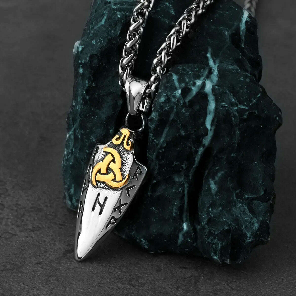 Nordic Viking Odin Spear Celtic Knot Pendant Necklace Men's Accessories Fashion Trend Boyfriend Birthday Gift Wholesale