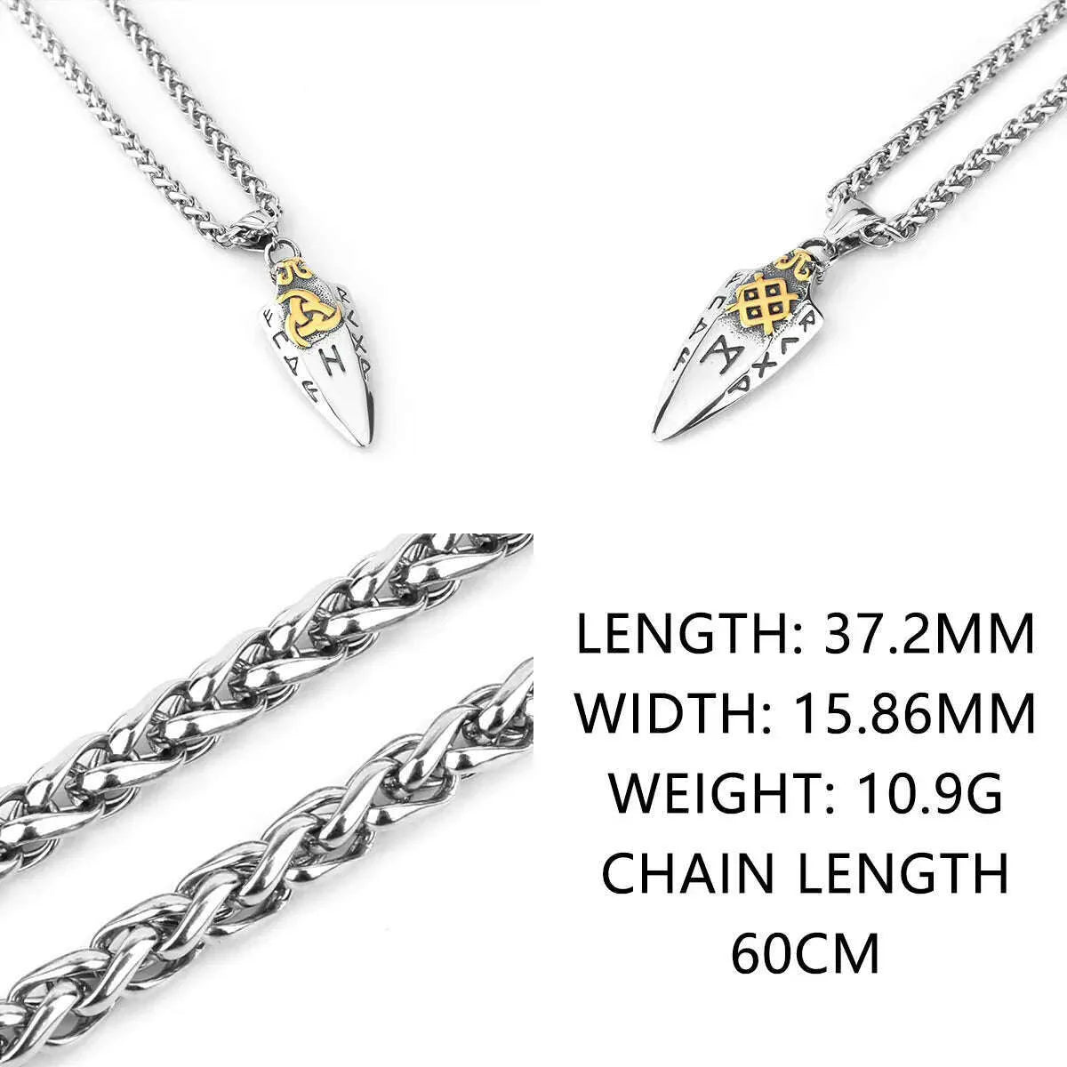 Nordic Viking Odin Spear Celtic Knot Pendant Necklace Men's Accessories Fashion Trend Boyfriend Birthday Gift Wholesale