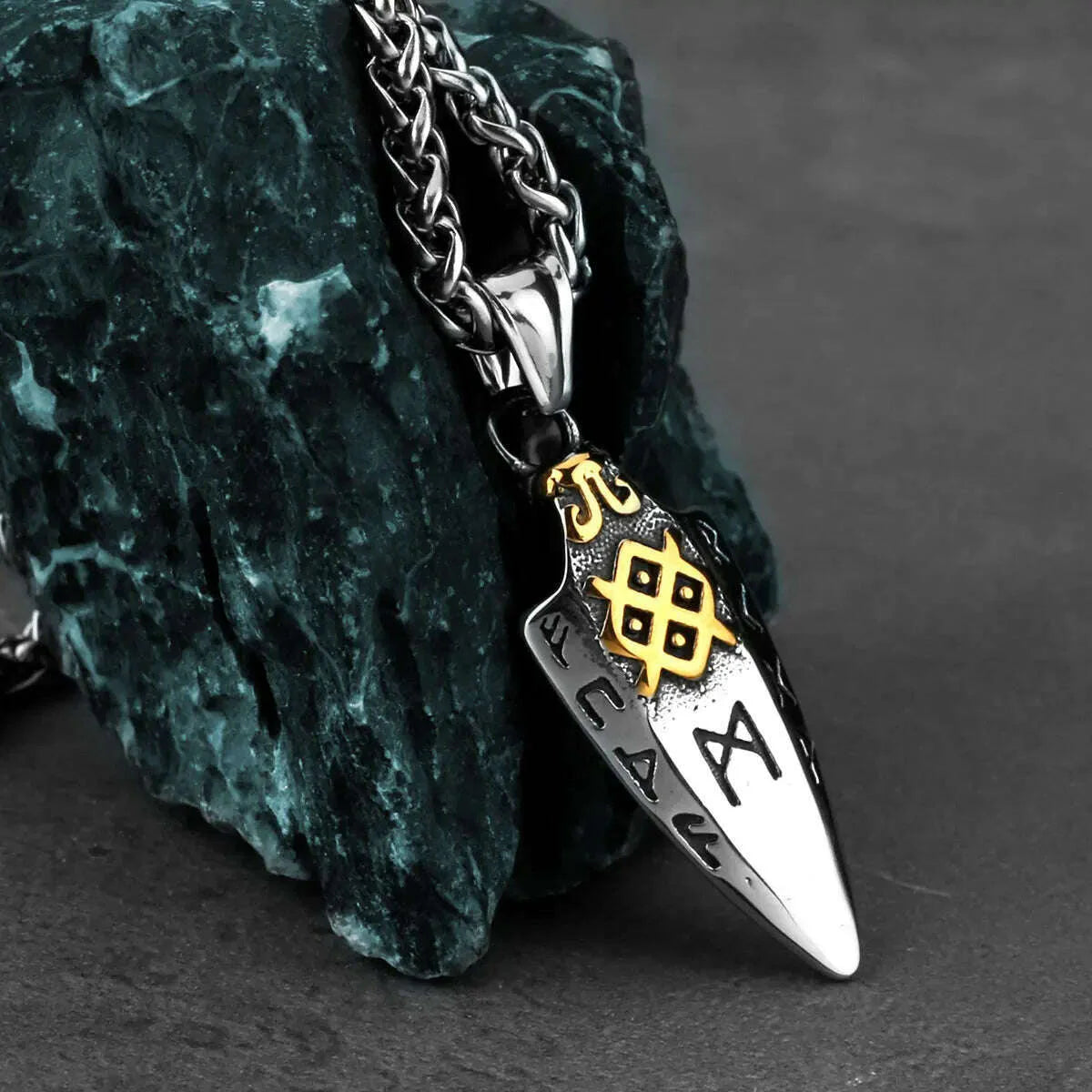Nordic Viking Odin Spear Celtic Knot Pendant Necklace Men's Accessories Fashion Trend Boyfriend Birthday Gift Wholesale