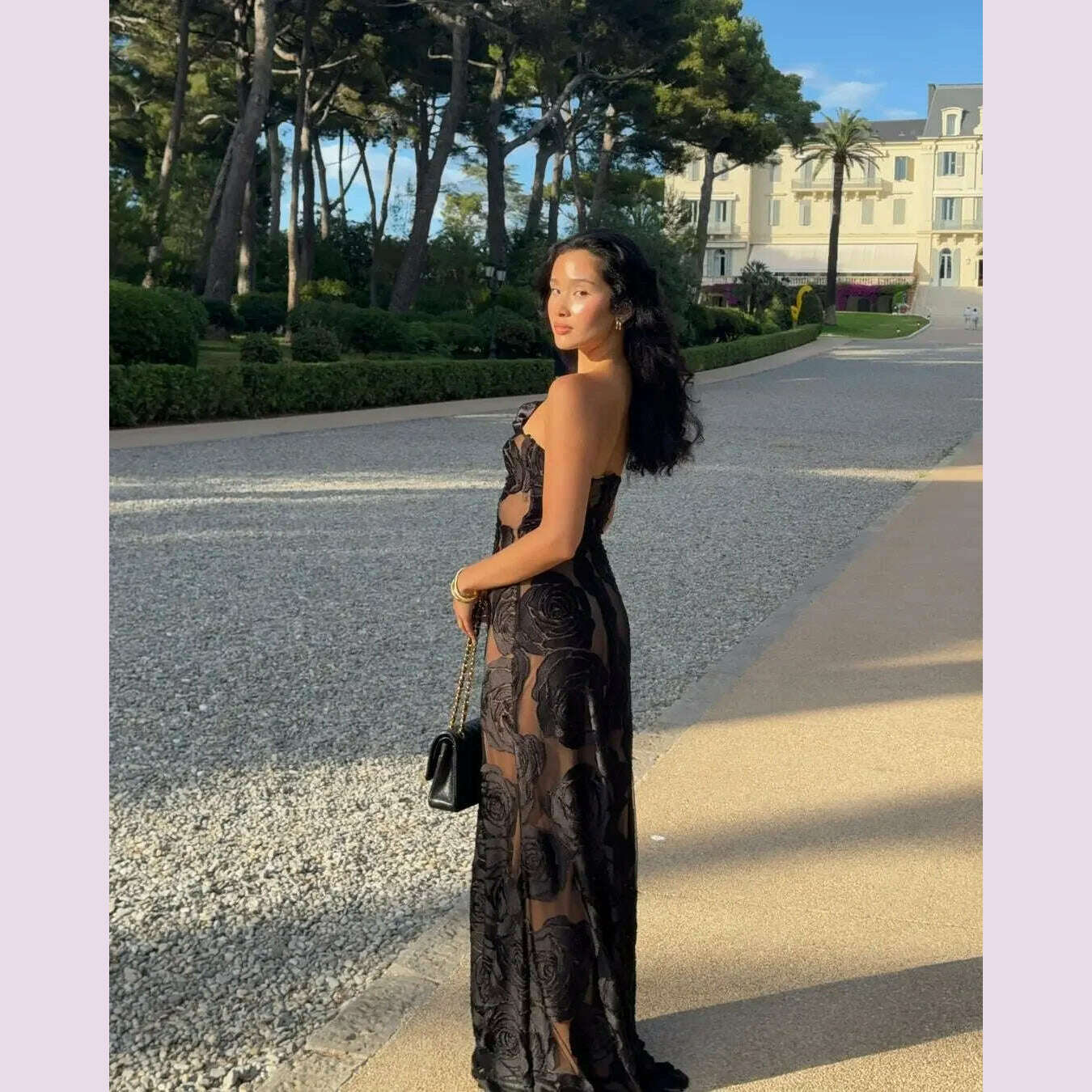 Oligai Birthday Dress for Women 2024 One Shoulder Elegant Dress Sexy Mesh Bodycon Dress Flower Wedding Guest Party Dresses