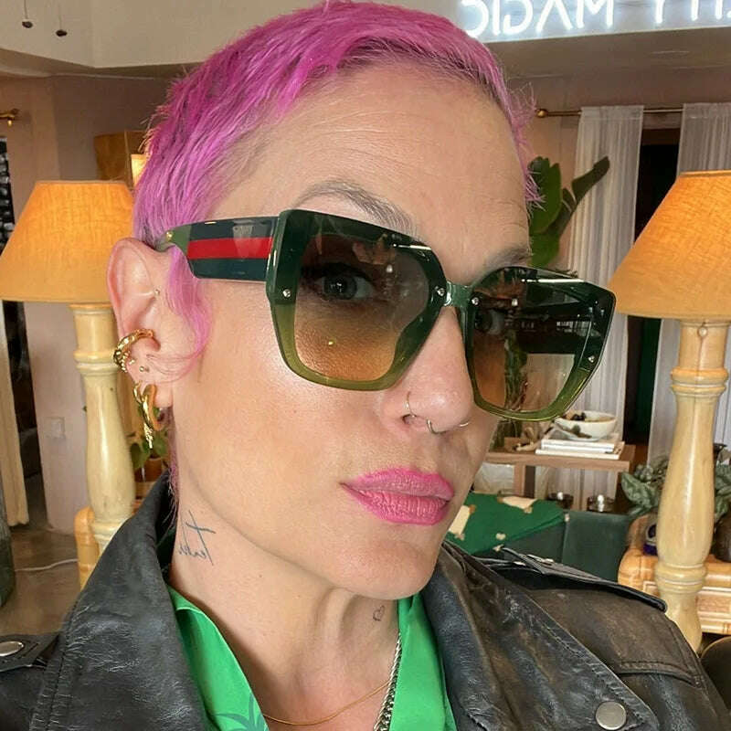 Polygonal Mix Color Sunglasses Irregular 2024 New Women Sunglasses Retro Fashion Concave Shape Girls Eyewear Luxury Designer