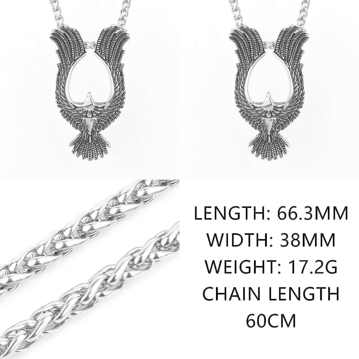 Retro High Quality Eagle Spread Wings Pendant Unisex Fashion Animal 316L Stainless Steel Pendant Jewelry Gift Wholesale