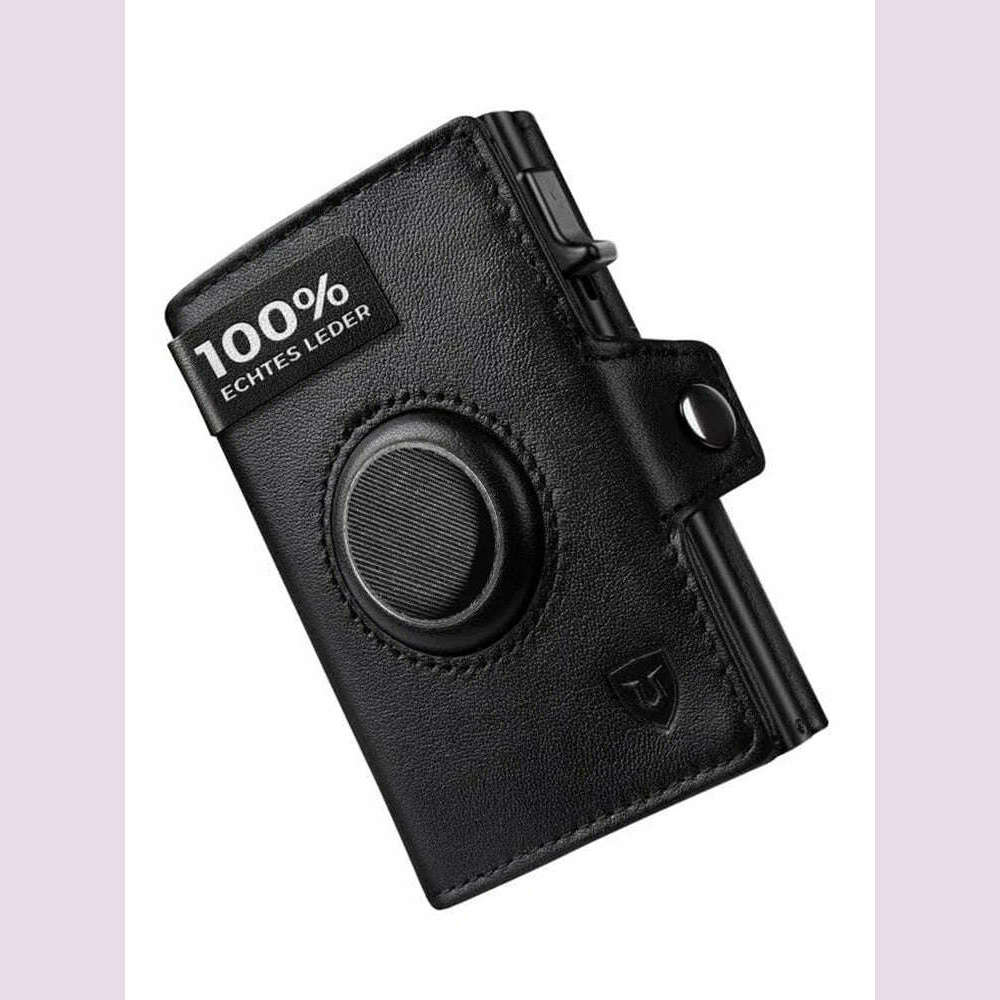 RFID Blocker Wallet for Men Genuine Leather Wallet with Coin Pocket Airtag Wallet