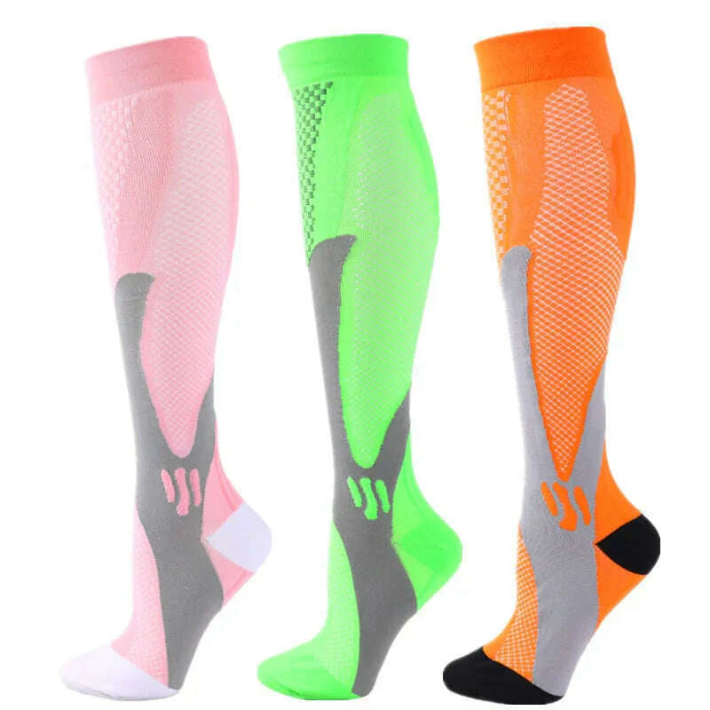 S-XXL 3 Pairs Pack/Socks Compression Socks 30 Mmhg Fit For Medical Edema Diabetes Varicose Veins Running Sports Socks Size XXL