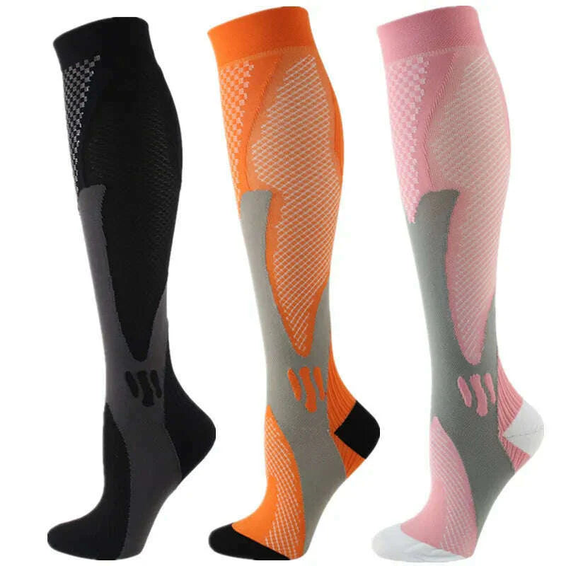 S-XXL 3 Pairs Pack/Socks Compression Socks 30 Mmhg Fit For Medical Edema Diabetes Varicose Veins Running Sports Socks Size XXL