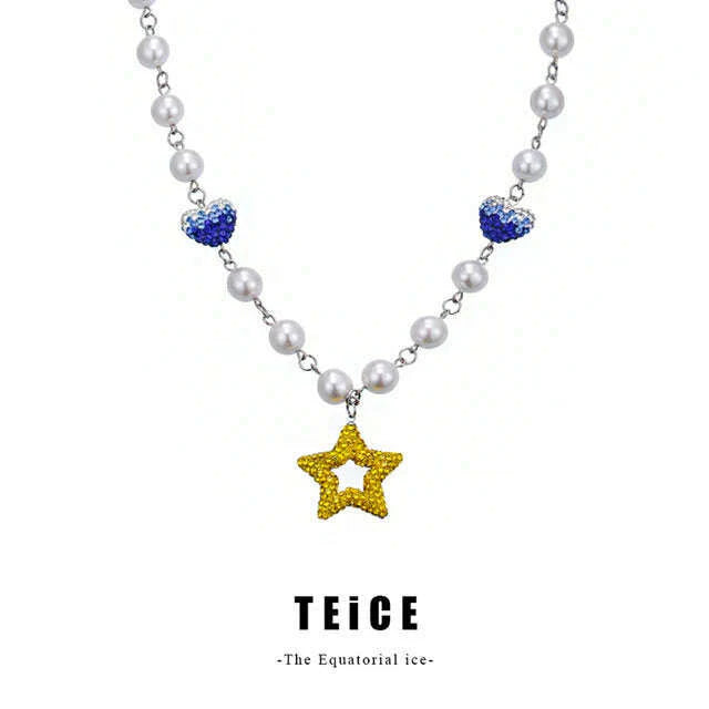 SALUTE ACADEMY EVA Hip Hop Punk Diamond Pearl Skull Personality Cool Necklace Set For Men Women Girls Party Rapper Jewelry Gift