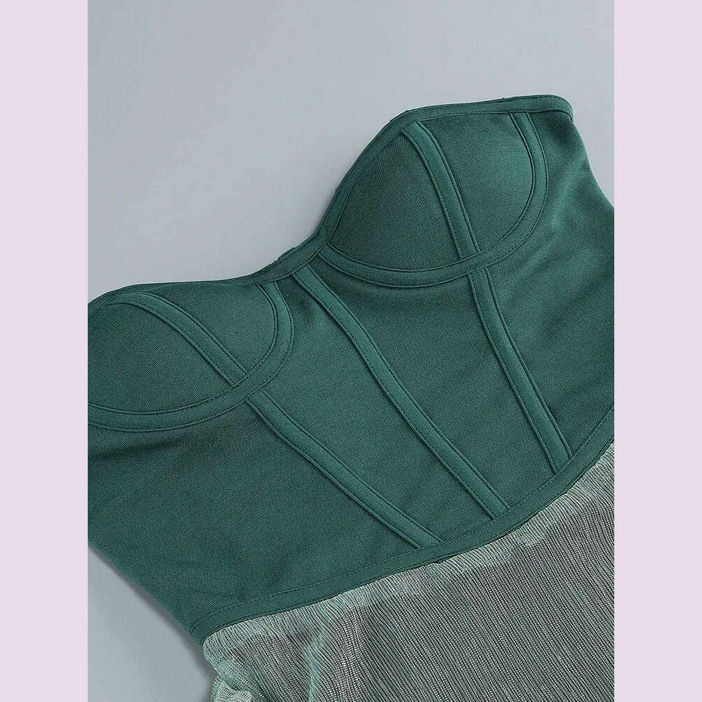 Sexy One Shoulder Draped Glitter Long Dress Women Brown Corset Sparkly Backless Bodycon Maxi Dresses Evening Party Gowns