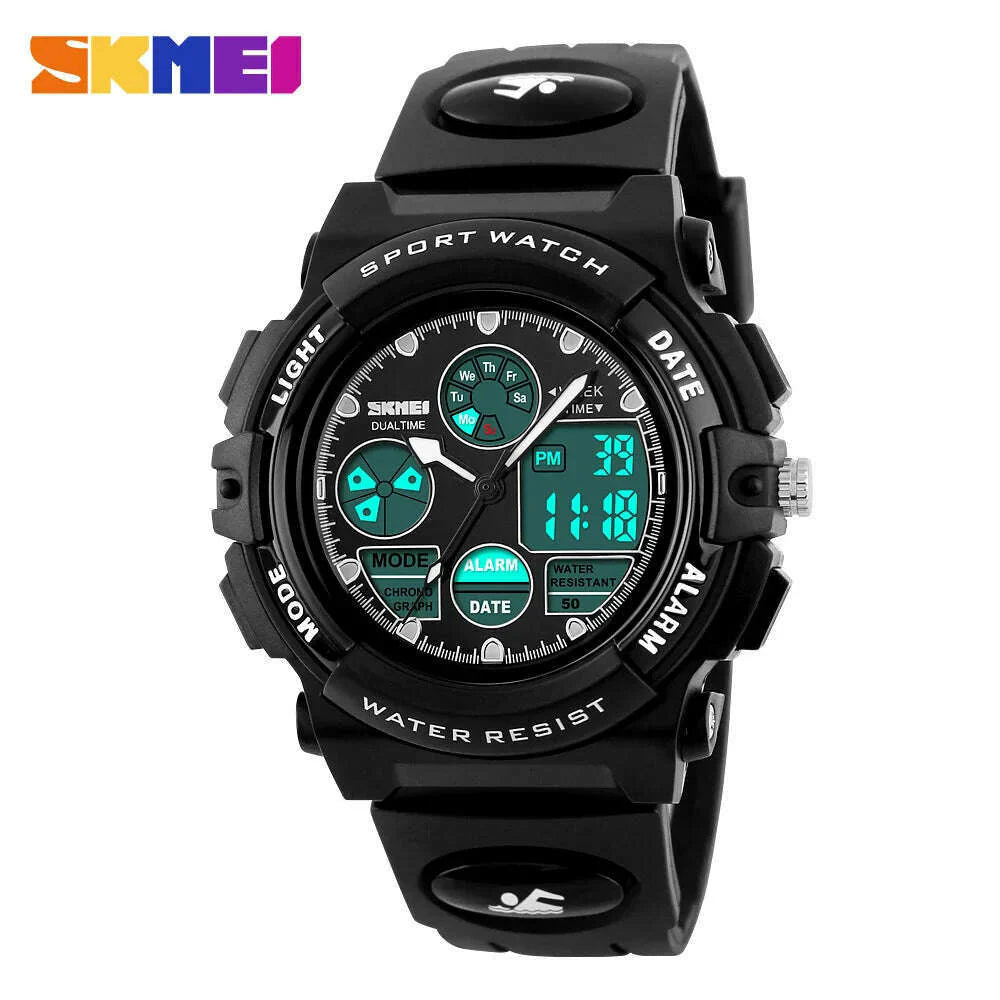 SKMEI 1163 Sport Electronic Watches Girl Boy Military Digital Quartz Children Watch Dual Display Waterproof Kids Wristwatch 1451