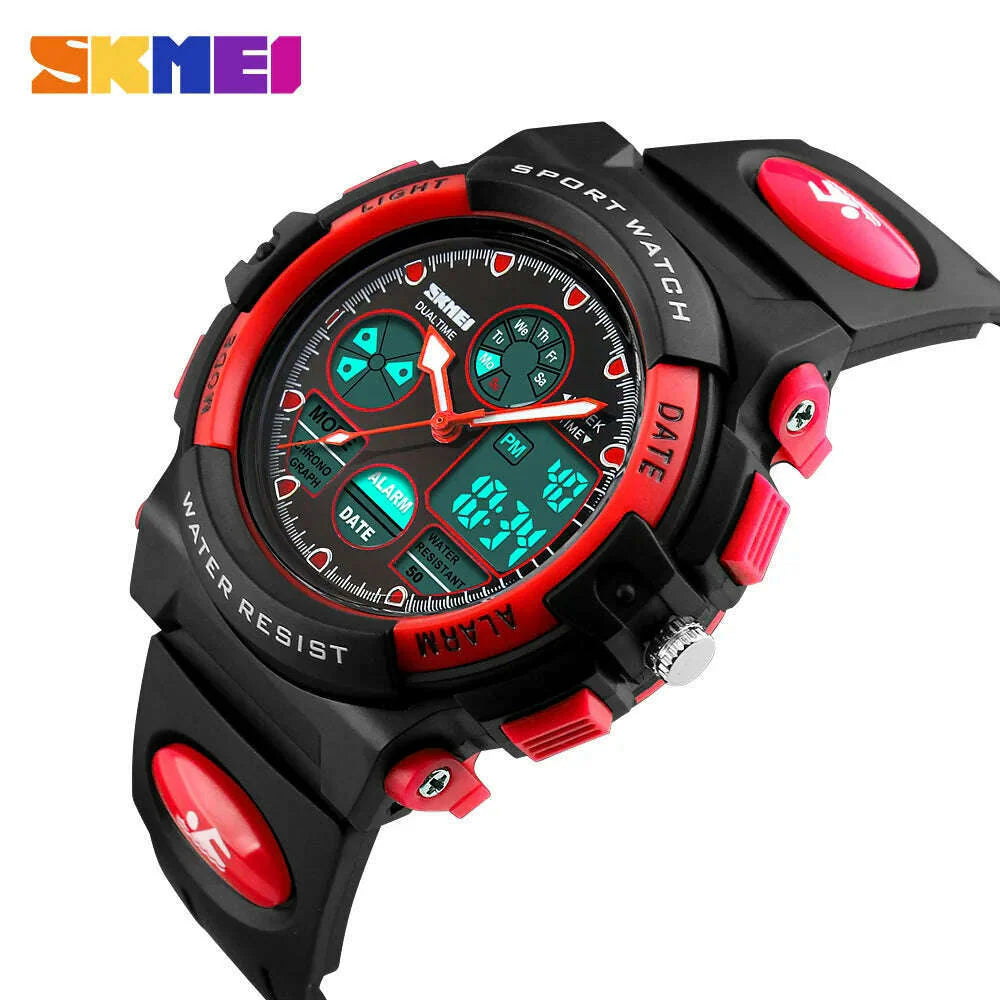 SKMEI 1163 Sport Electronic Watches Girl Boy Military Digital Quartz Children Watch Dual Display Waterproof Kids Wristwatch 1451