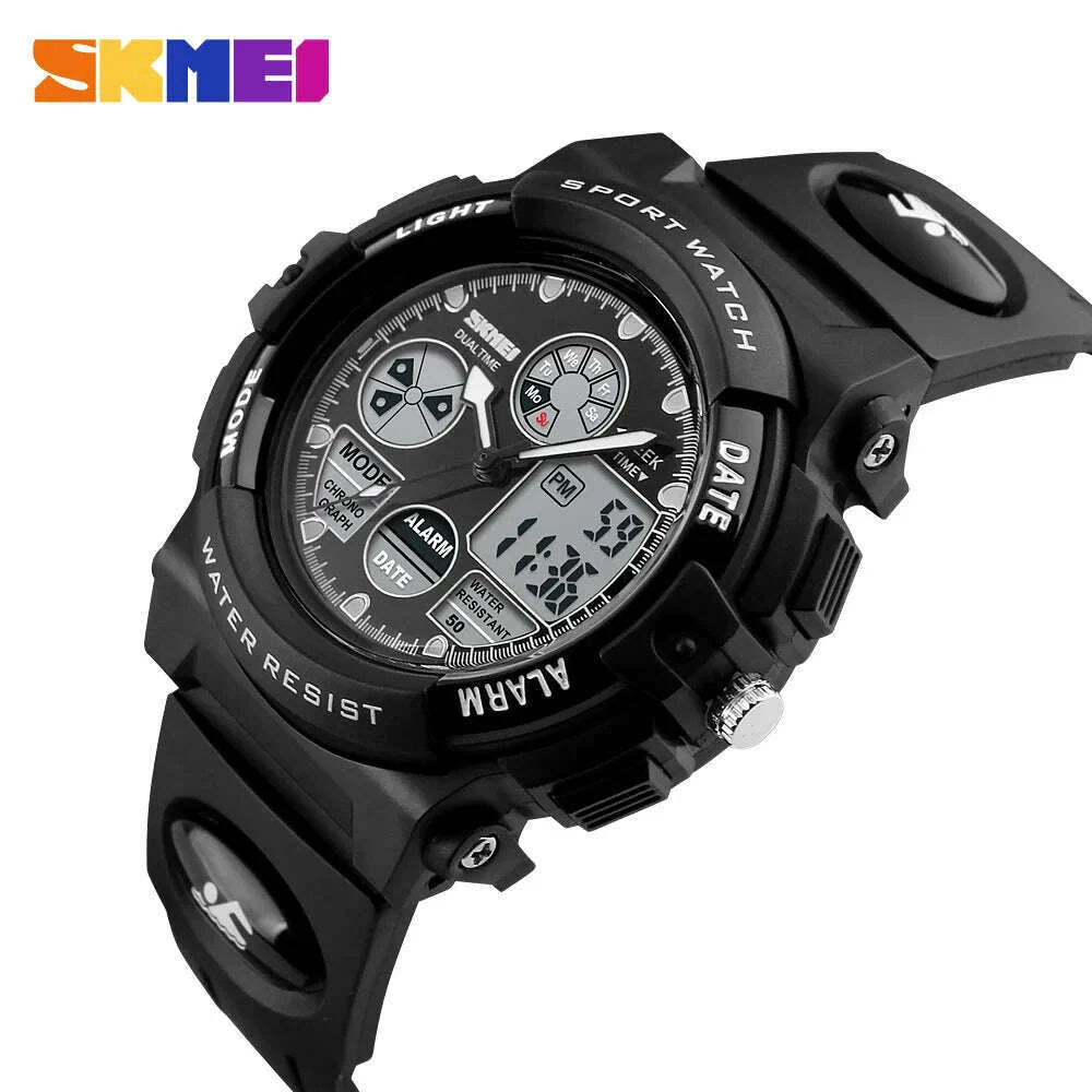 SKMEI 1163 Sport Electronic Watches Girl Boy Military Digital Quartz Children Watch Dual Display Waterproof Kids Wristwatch 1451