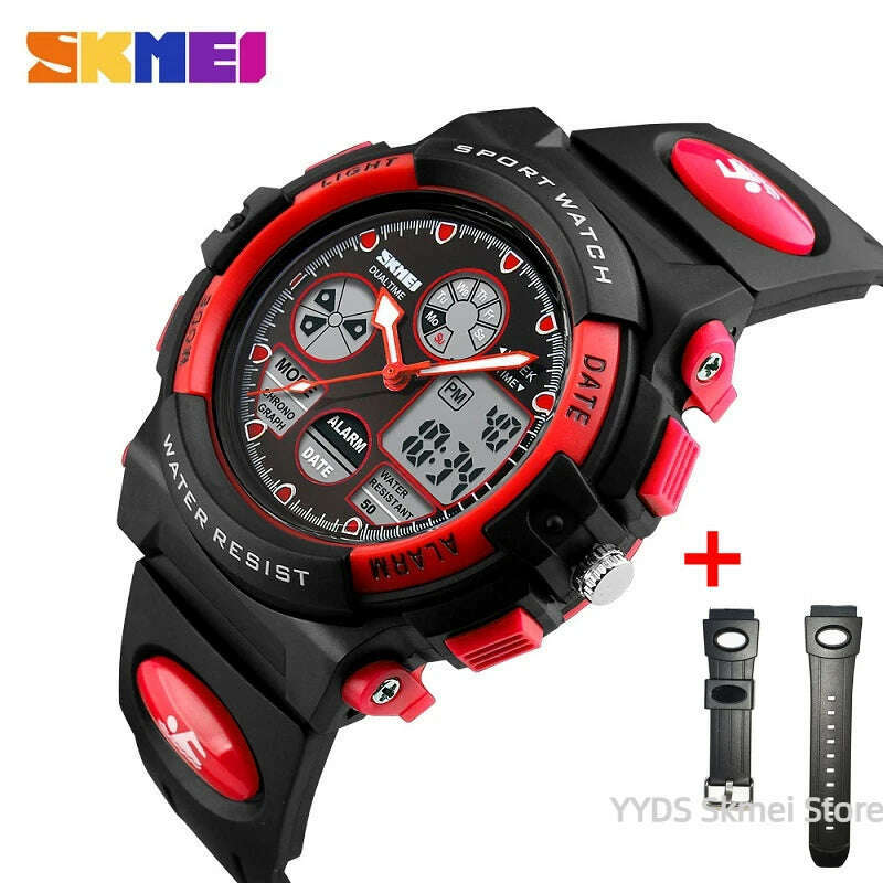 SKMEI 1163 Sport Electronic Watches Girl Boy Military Digital Quartz Children Watch Dual Display Waterproof Kids Wristwatch 1451