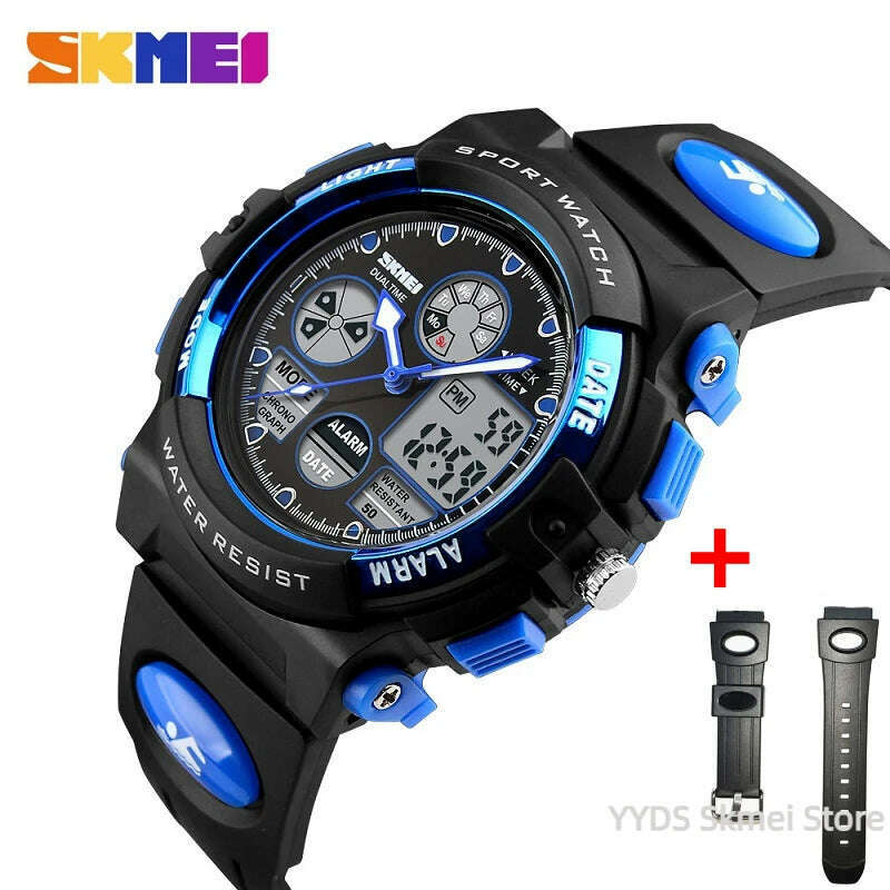 SKMEI 1163 Sport Electronic Watches Girl Boy Military Digital Quartz Children Watch Dual Display Waterproof Kids Wristwatch 1451