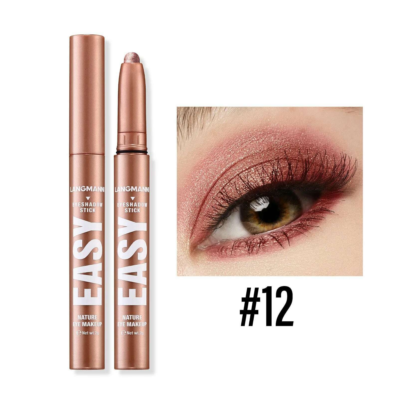 Smoky Rose Purple Eyeshadow Pencil Glitter Shimmer Highlighter&Eye Shadow Eyeliner Stick Bronze Matte Eye Shadow Stick Makeup
