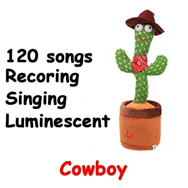 Talking Cactus Toy with LED 120 English Songs Singing Musical Toys Repeat What You Say Suitable for Babies and Toddlers