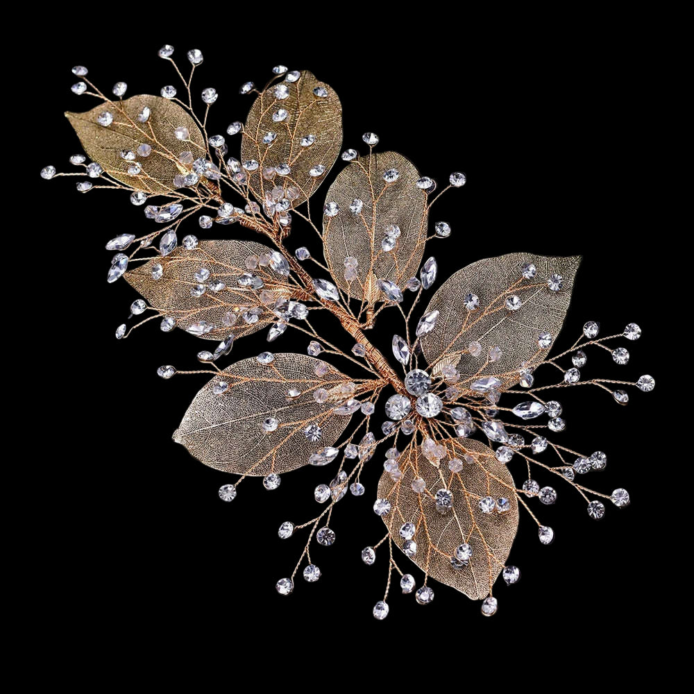 TOPQUEEN HP254 Bridal Side Clip Wedding Tiara Bridal Hairpins Handmade Rhinestone Women Headwear Alloy Flower Bride Headdress