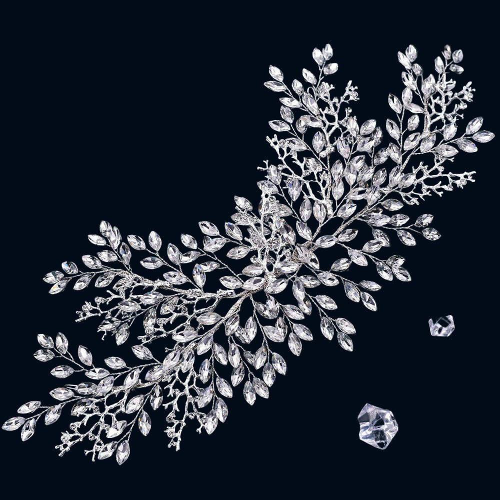 TOPQUEEN HP254 Bridal Side Clip Wedding Tiara Bridal Hairpins Handmade Rhinestone Women Headwear Alloy Flower Bride Headdress