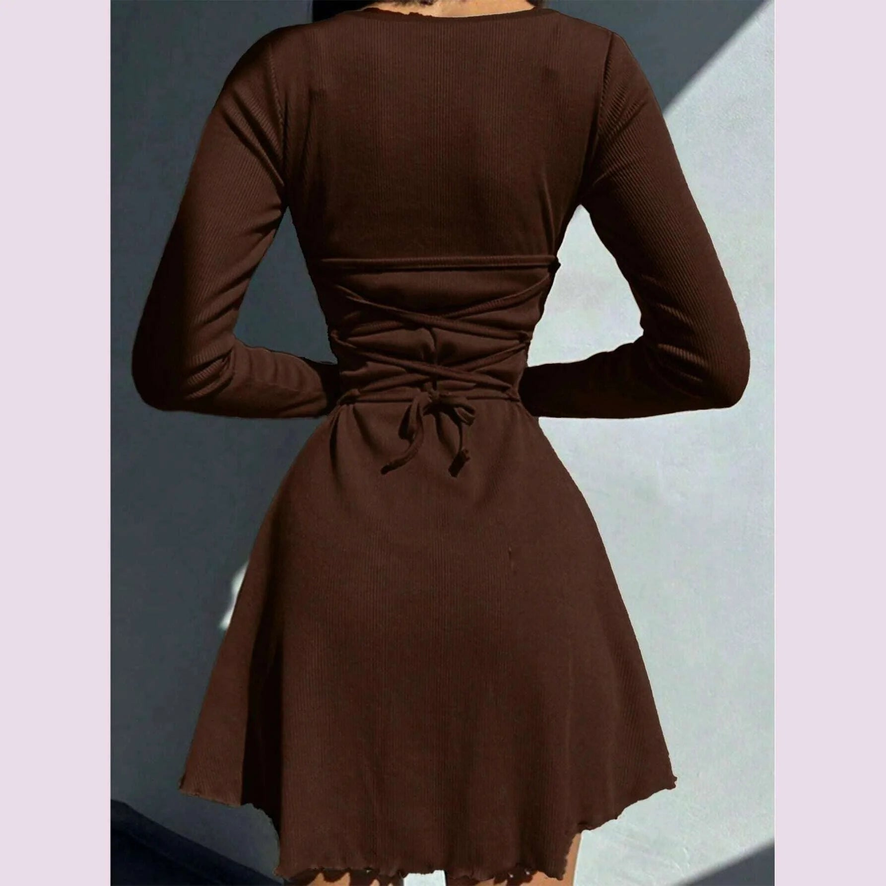 Women's Sexy Club Long Sleeve Mini Bodycon Dress Suitable For Nightclub, Family Party, Vacation, Leisure