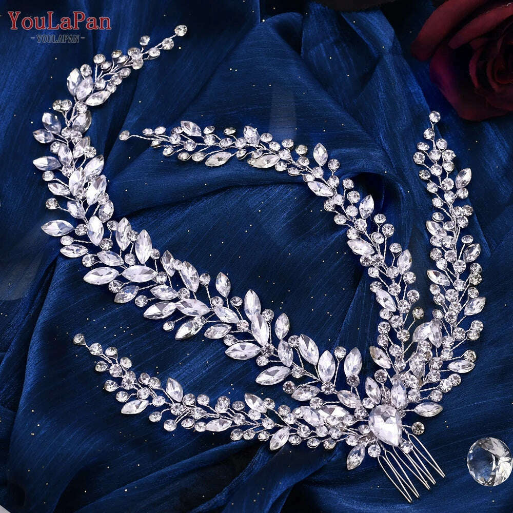 YouLaPan HP434 Bridal Headband Rhinestone Women Headwear Bride Crowns Tiaras Wedding Hair Accessories Pageant Party Headdress