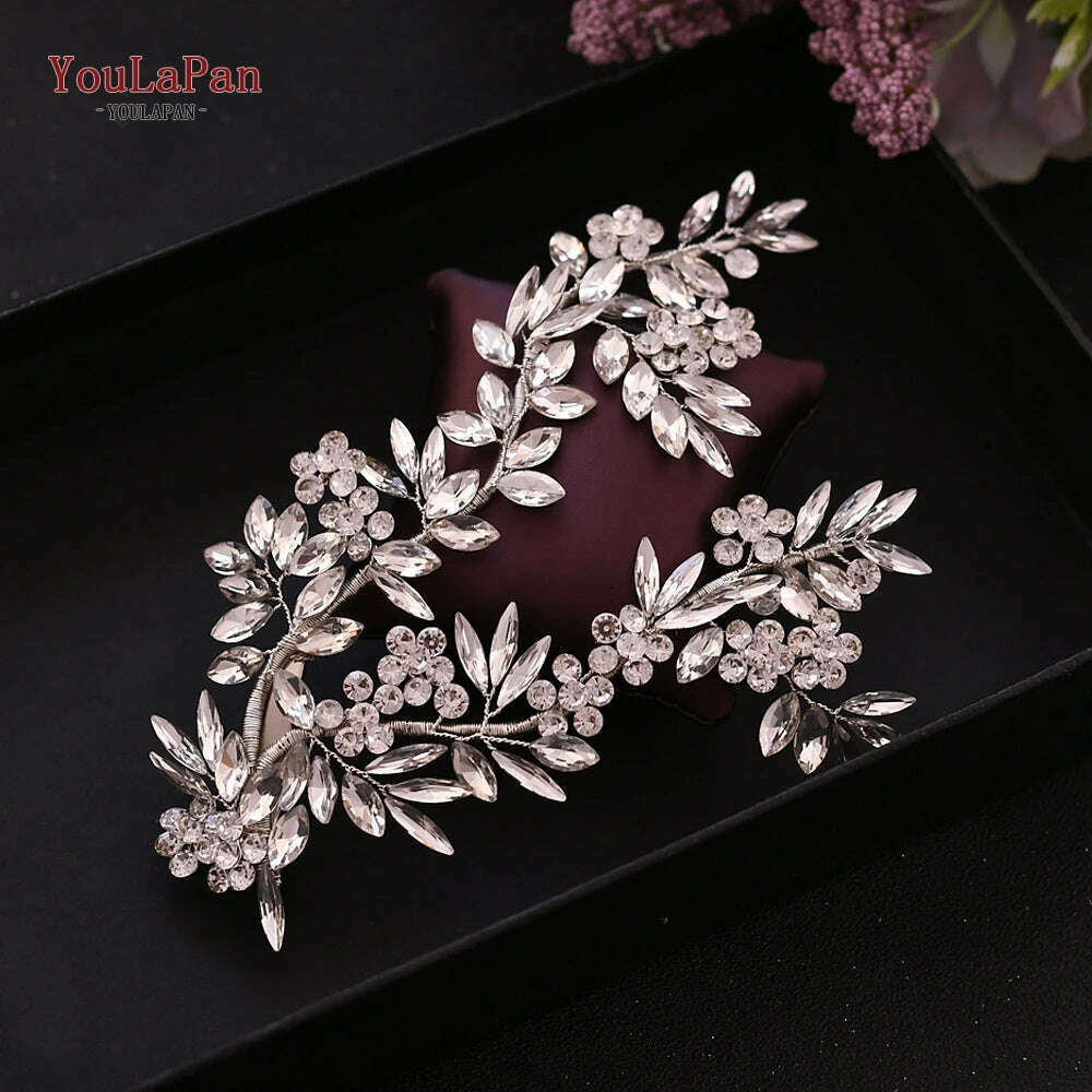 YouLaPan HP434 Bridal Headband Rhinestone Women Headwear Bride Crowns Tiaras Wedding Hair Accessories Pageant Party Headdress
