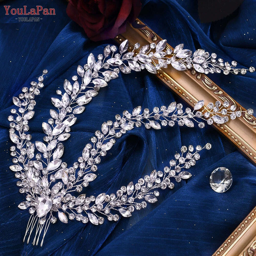 YouLaPan HP434 Bridal Headband Rhinestone Women Headwear Bride Crowns Tiaras Wedding Hair Accessories Pageant Party Headdress