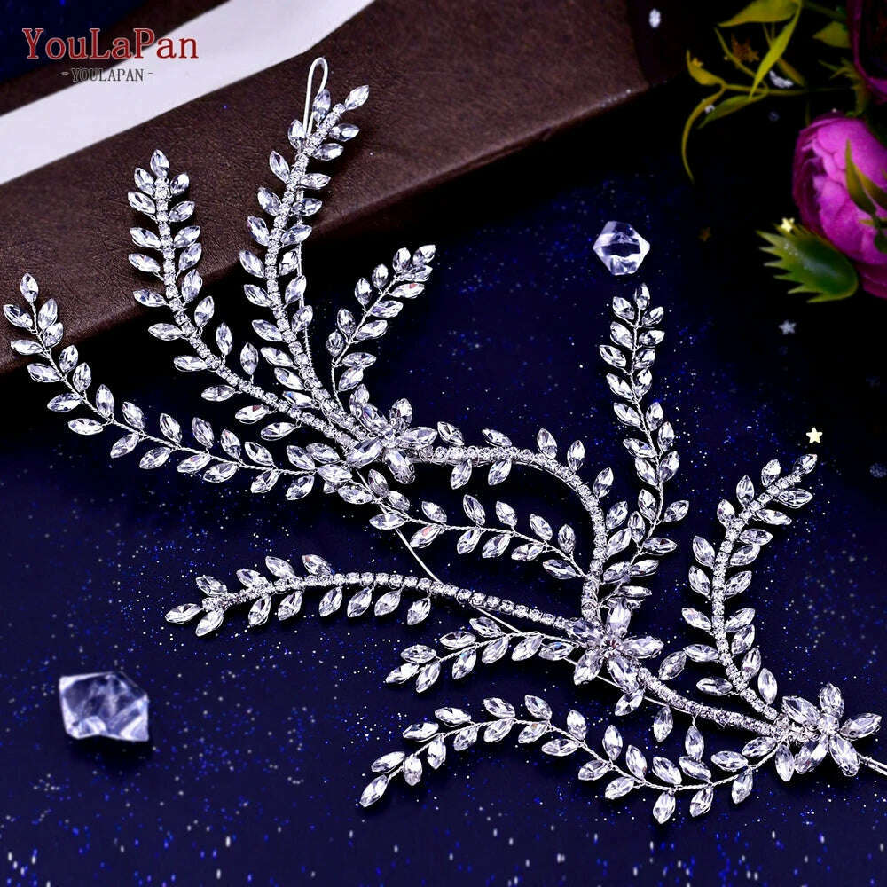 YouLaPan HP434 Bridal Headband Rhinestone Women Headwear Bride Crowns Tiaras Wedding Hair Accessories Pageant Party Headdress