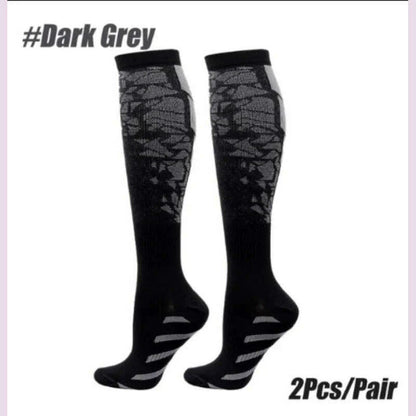 1 Pair Compression Sports Socks for Women and Men - Calf Support Socks for Running Nurses Flight Pregnancy Circulation Athletic