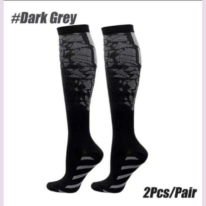 1 Pair Compression Sports Socks for Women and Men - Calf Support Socks for Running Nurses Flight Pregnancy Circulation Athletic