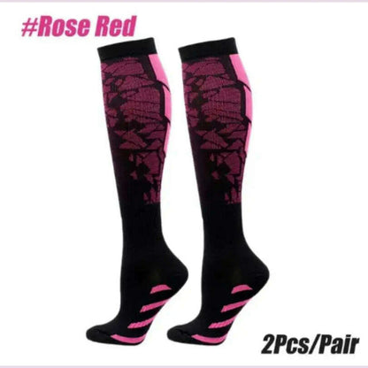 1 Pair Compression Sports Socks for Women and Men - Calf Support Socks for Running Nurses Flight Pregnancy Circulation Athletic