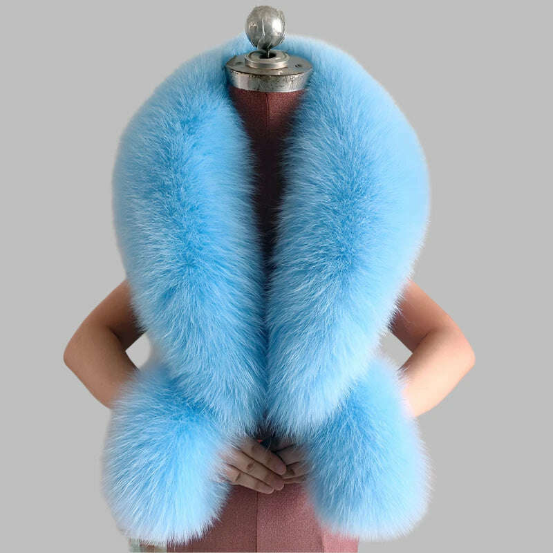 100% Natural Fox Fur Scarf And Cuff Set Women Winter Jacket Fur Collar Authentic Neck Scarves Luxury Fox Fur Warm Neck Warmers