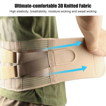 1Pcs Back Brace for Lower Back Pain with 6 Stays,Breathable Back Support Belt for Men Women - Anti-skid Lumbar Support for Work