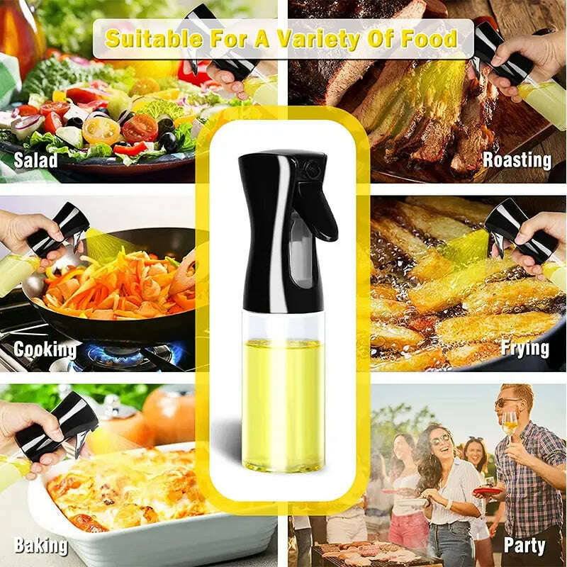 200/300/500 ML Oil Spray Pot Kitchen Household Edible Olive Oil Spray Bottle Atomized Misty Oil Tank Air Fryer Spray Bottle