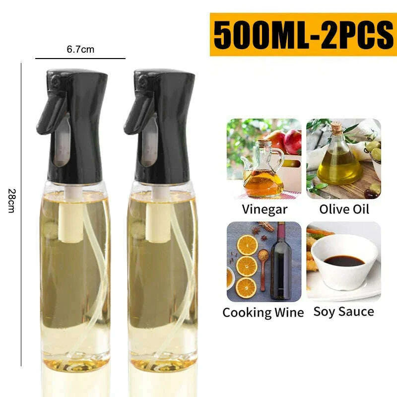 200/300/500 ML Oil Spray Pot Kitchen Household Edible Olive Oil Spray Bottle Atomized Misty Oil Tank Air Fryer Spray Bottle
