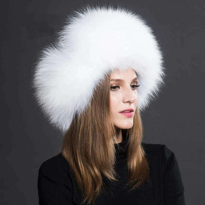 2023 100% Real Fox Fur Hats Women's Russian Ushanka Aviator Trapper Snow Skiing Hat Caps Earflap Winter Raccoon Fur Bomber Hat