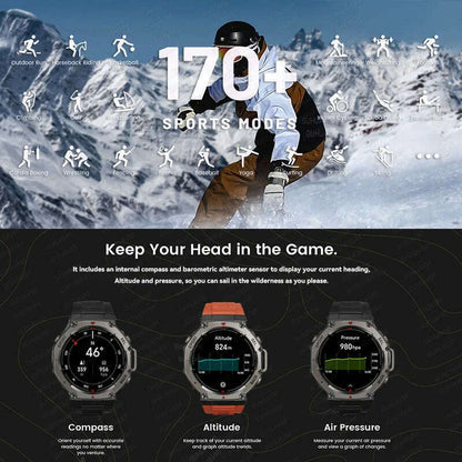 2025 NEW For HUIAWE GPS Smart Watch Men 10ATM IP69K Waterproof Smart Watches Compass Altimeter Barometric 1.43'' AMOLED Bracelet
