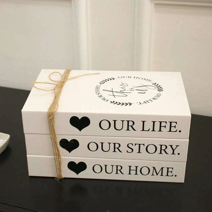 3Pcs/Set Fake Book for Decoration Simple Living Room Faux Books Villa Shelf Room Coffee Table Props Book Ornaments Home Decor