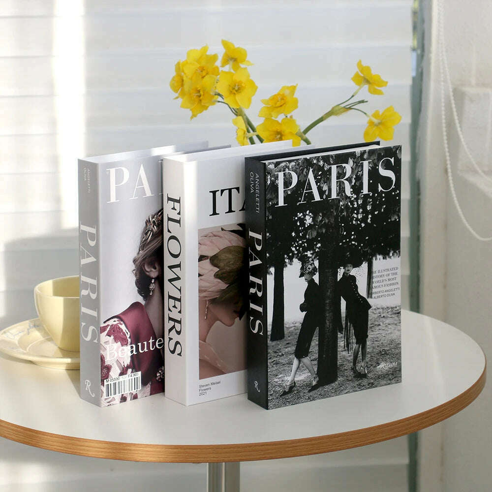 3Pcs/Set Fake Book for Decoration Simple Living Room Faux Books Villa Shelf Room Coffee Table Props Book Ornaments Home Decor