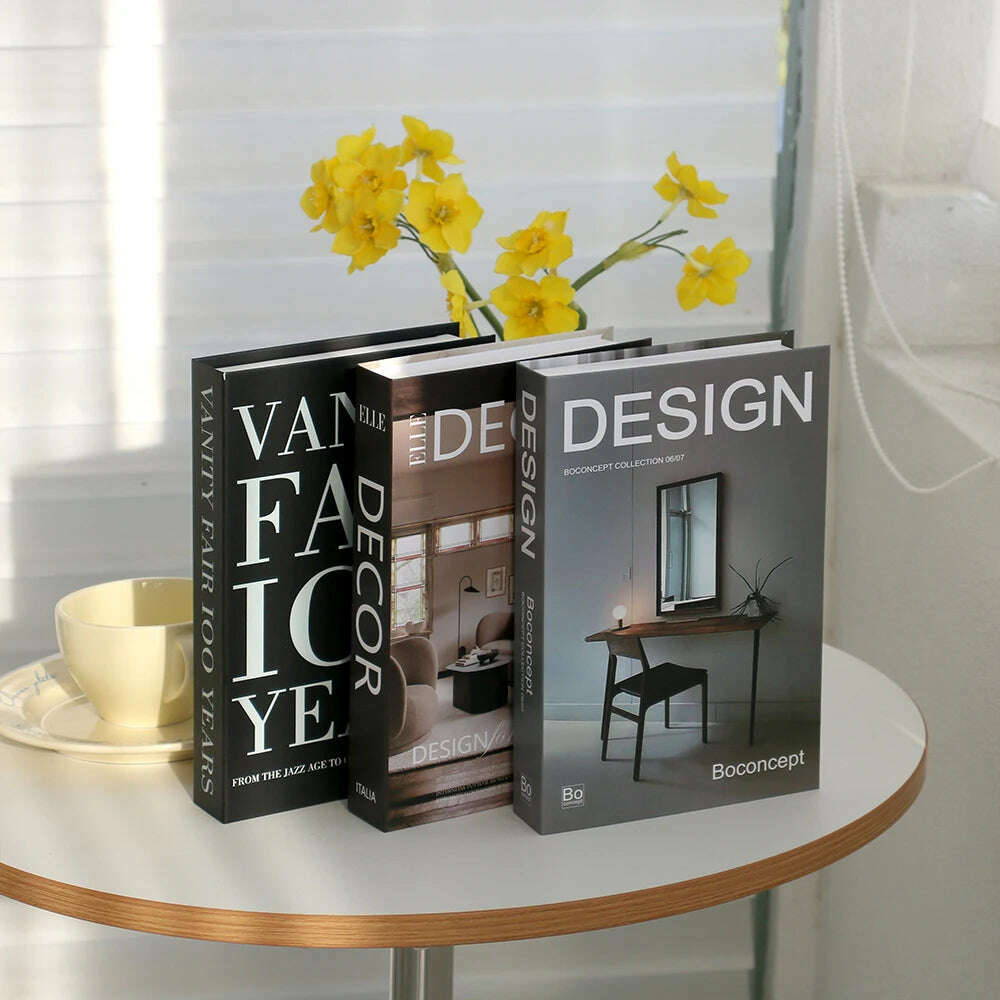 3Pcs/Set Fake Book for Decoration Simple Living Room Faux Books Villa Shelf Room Coffee Table Props Book Ornaments Home Decor