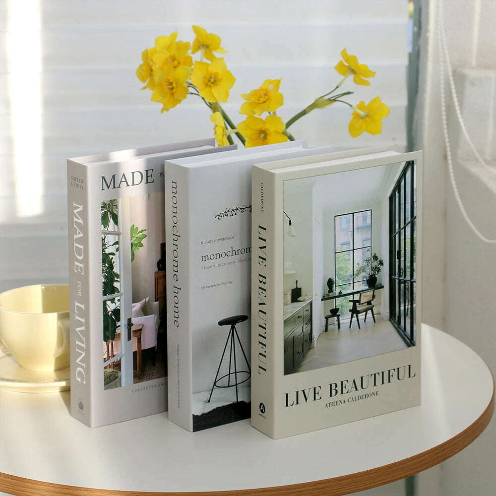 3Pcs/Set Fake Book for Decoration Simple Living Room Faux Books Villa Shelf Room Coffee Table Props Book Ornaments Home Decor