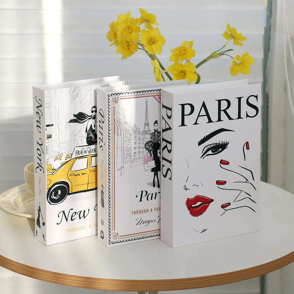 3Pcs/Set Fake Book for Decoration Simple Living Room Faux Books Villa Shelf Room Coffee Table Props Book Ornaments Home Decor
