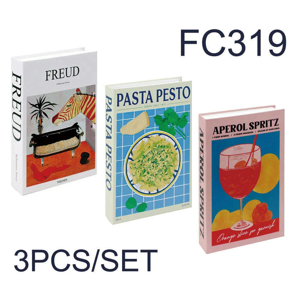 3Pcs/Set Fake Book for Decoration Simple Living Room Faux Books Villa Shelf Room Coffee Table Props Book Ornaments Home Decor