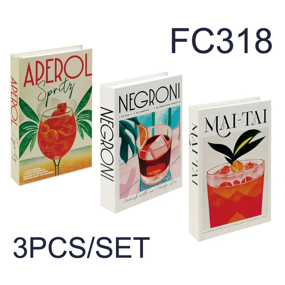 3Pcs/Set Fake Book for Decoration Simple Living Room Faux Books Villa Shelf Room Coffee Table Props Book Ornaments Home Decor