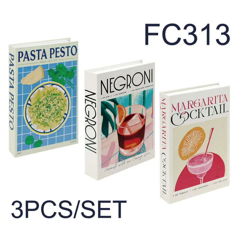 3Pcs/Set Fake Book for Decoration Simple Living Room Faux Books Villa Shelf Room Coffee Table Props Book Ornaments Home Decor