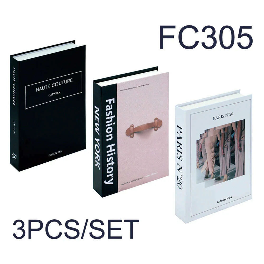3Pcs/Set Fake Book for Decoration Simple Living Room Faux Books Villa Shelf Room Coffee Table Props Book Ornaments Home Decor