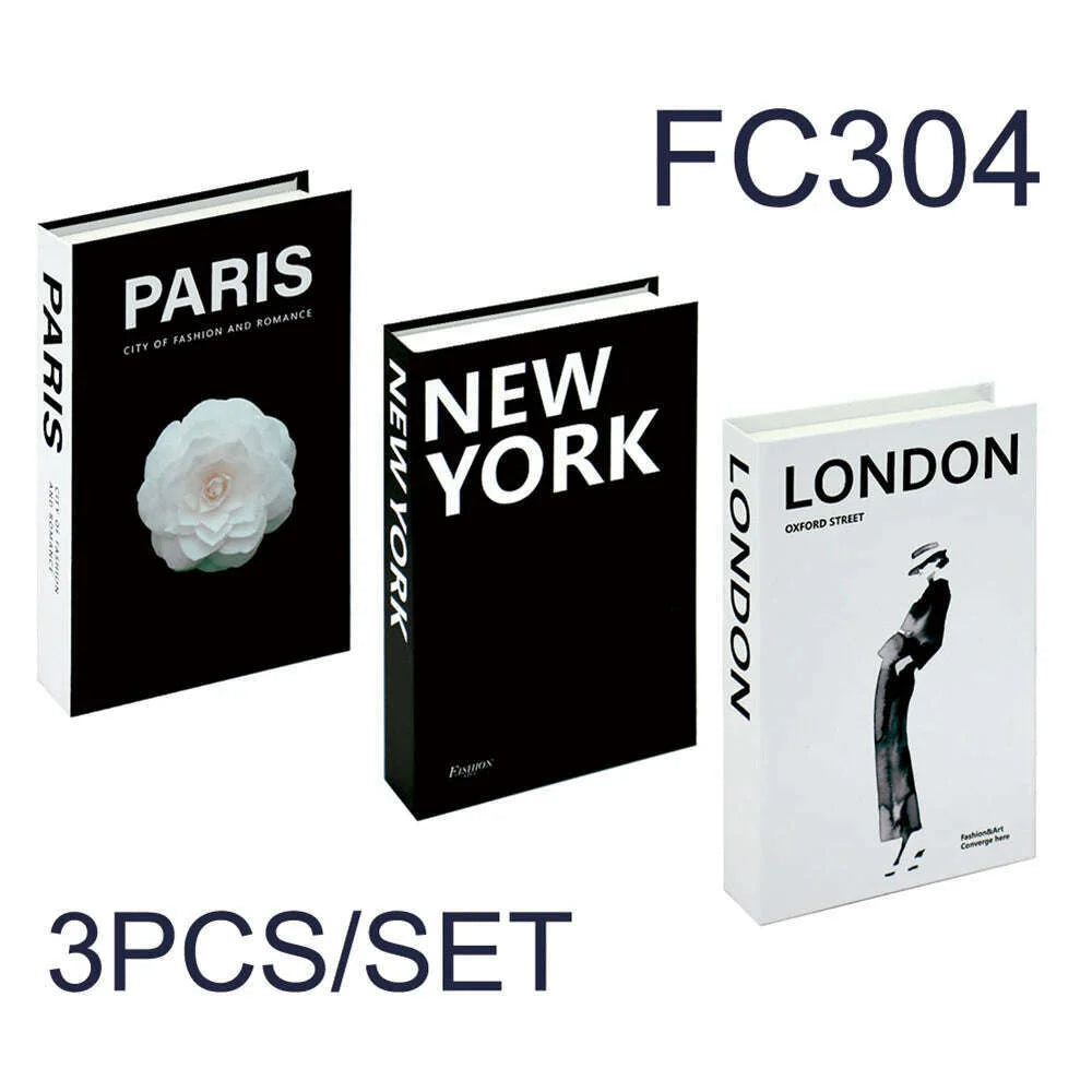 3Pcs/Set Fake Book for Decoration Simple Living Room Faux Books Villa Shelf Room Coffee Table Props Book Ornaments Home Decor