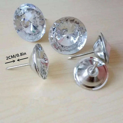 50pcs/lot 18-30mm Acrylic Rhineston Crystal Buttons Upholstery Nail Stud Sofa Bed Headboard Decor Furniture Nails Free Shipping