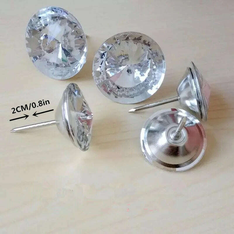 50pcs/lot 18-30mm Acrylic Rhineston Crystal Buttons Upholstery Nail Stud Sofa Bed Headboard Decor Furniture Nails Free Shipping