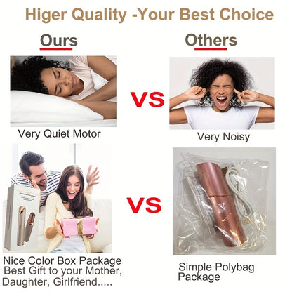 [Painless Facial Hair Remover] Conduroma Women's Painless Facial Hair Remover | Cordless, AA Battery-Powered (Not Included), Elegant Metallic Finish - for Face, Upper Lip, Chin, Bikini Line - Travel-Friendly, Sleek Design, Sm