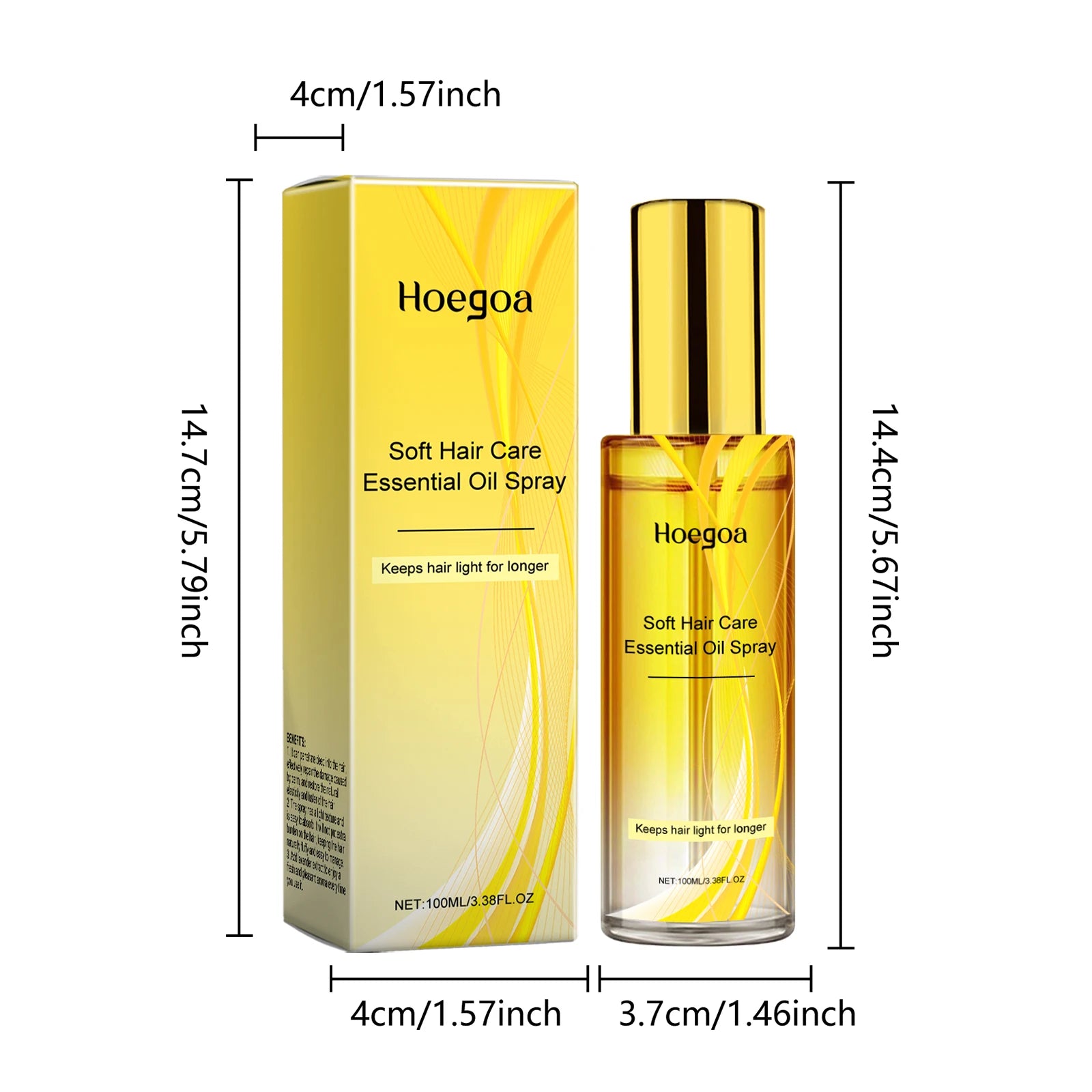 Hoegoa 100ml Hair Care Serum Oil Spray Nourish Scalp Smooth Hair Shine Conditioner Repair Dry Breakage Soften Hair Essential Oil